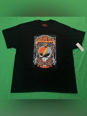 1976 Grateful Dead Black T-Shirt, 70s Steal Your Face Tee (Brand New With Tags)